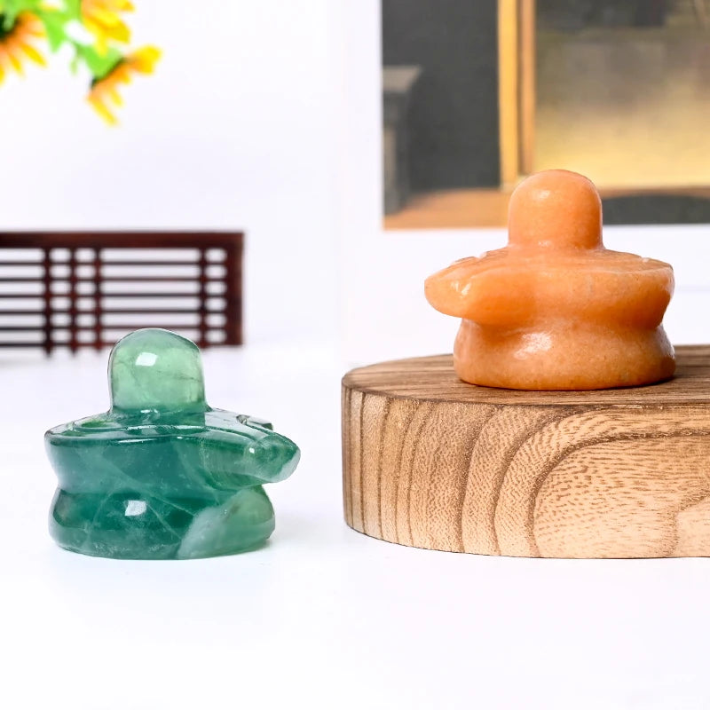 Black Obsidian & Yooperlite Crystal Shiva Lingam (6 cm Feng Shui Edition)