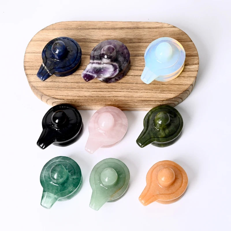 Black Obsidian & Yooperlite Crystal Shiva Lingam (6 cm Feng Shui Edition)