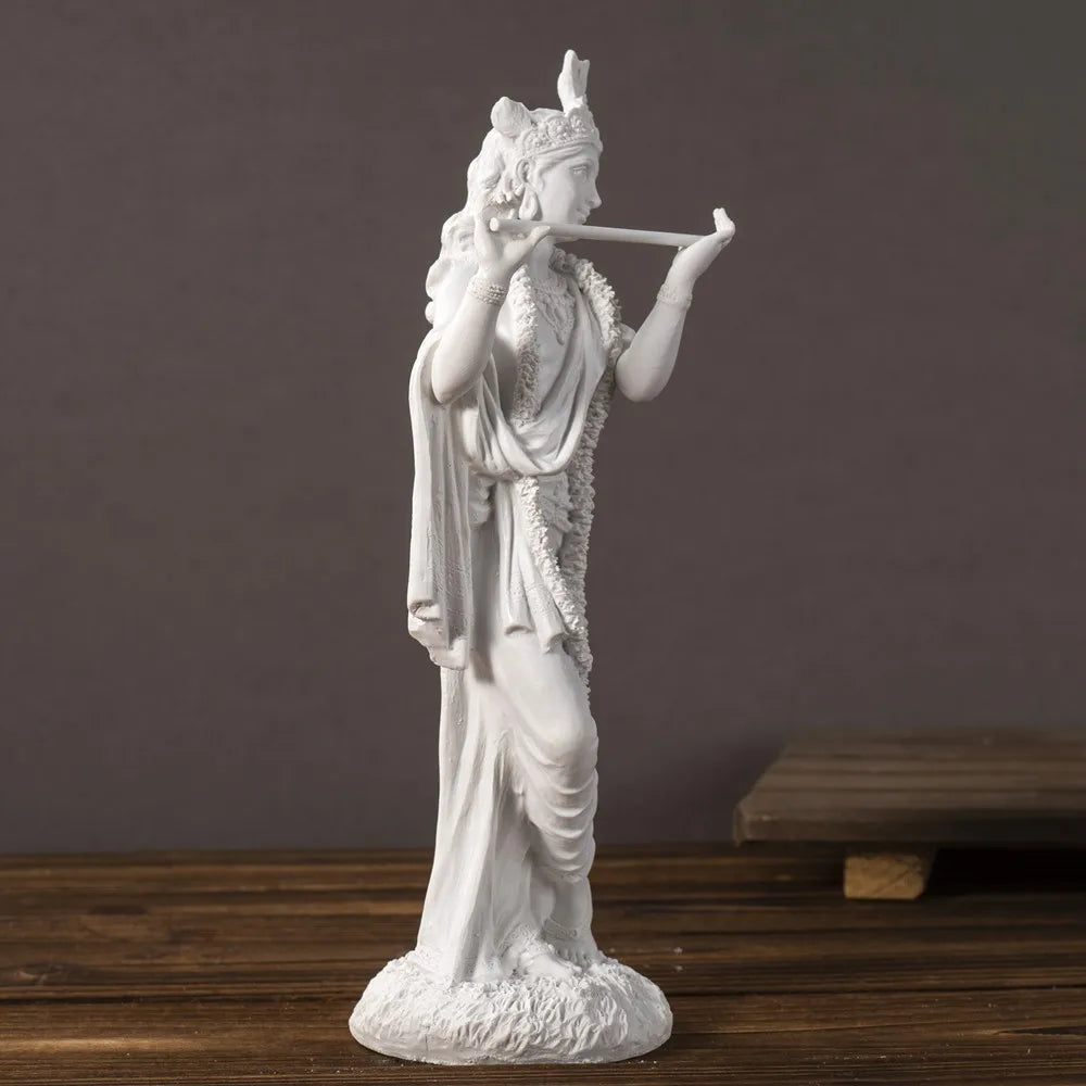 Exquisite White Resin Lord Krishna Statue